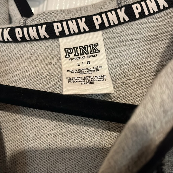 Large gray PINK full zip sweatshirt - Picture 2 of 5